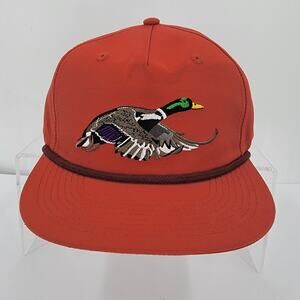 Duck Camp Hat Snapback Embroidered Mallard Red Orange Dad Grandpa Cap One Size